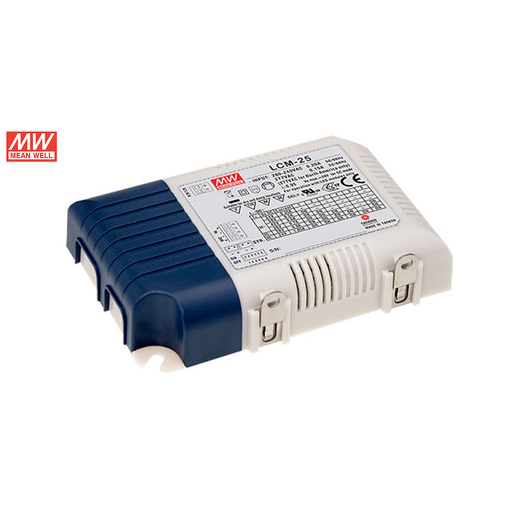 [8126] MW Driver LCM 25, 25 watts, 0-10 VOLT or potmeter dimming for Pipeline Raw or K7. 350-1050 Ma and 2-40 volts out. 180 to 295 volts ac in.